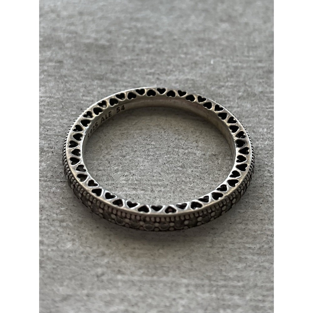 Pandora Sparkle & Hearts Ring ALE 925 Sterling Silver Size 6.75